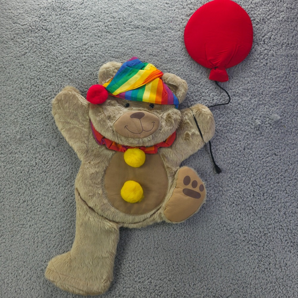 Vintage 1987 Century Originals Teddy Bear Plush Wall Hanging Rainbow Balloon 24"